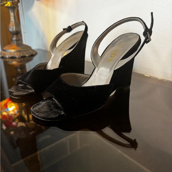 Prada Suede Wedges size 8 US/ 39 EU - Picture 2 of 13